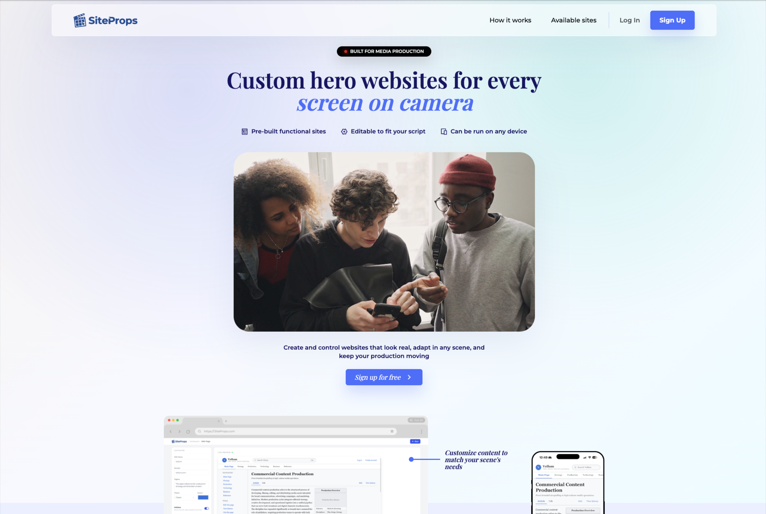 SiteProps project screenshot